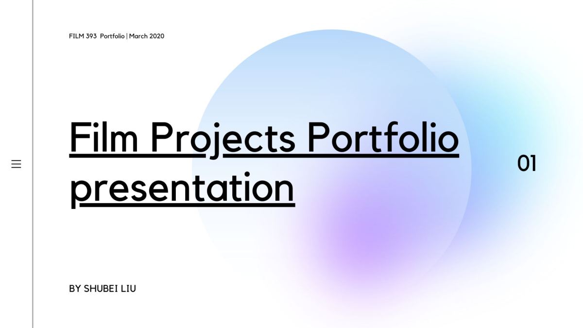 FILM 393 Portfolio - Cover Page